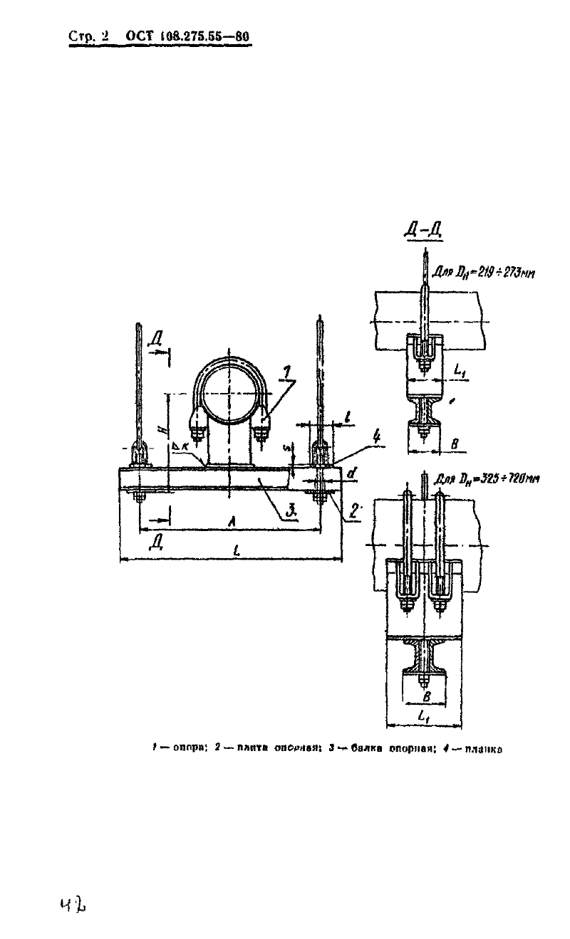 Блок хомутовый с опорной балкой для подвесок трубопроводов ТЭС и АЭС ОСТ ОСТ 108.275.55-80. Страница 2