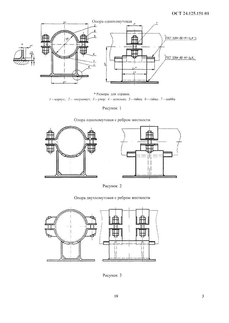 Опоры неподвижные трубопроводов ТЭС и АЭС ОСТ 24.125.151-01. Страница 03