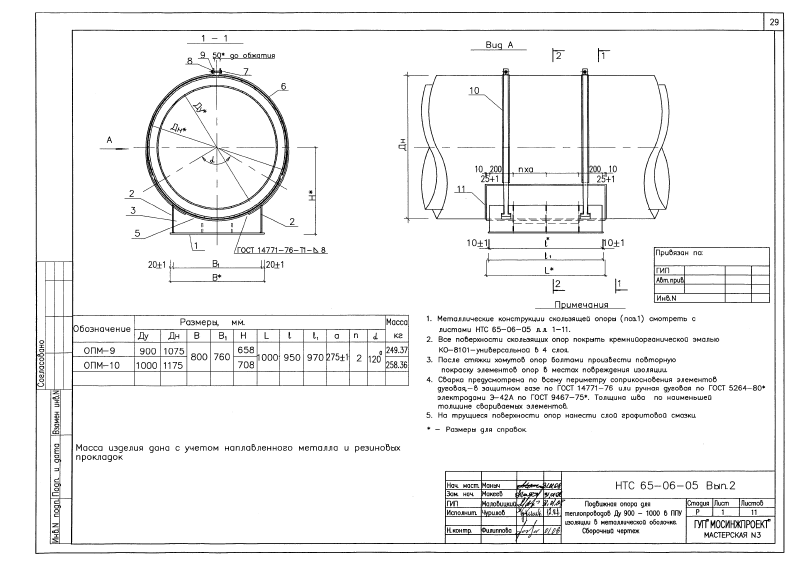 Опора подвижная. HTC 65-06-05 выпуск 2. Страница 1