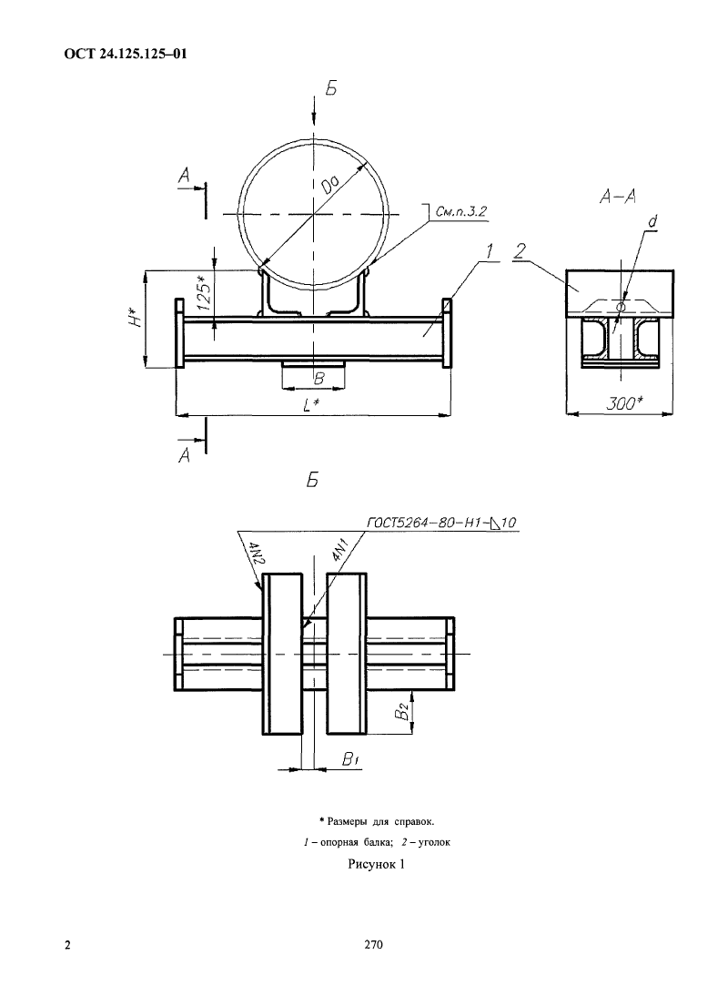 Подвески приварные на опорной балке с проушинами ОСТ 24.125.125-01. Страница 2