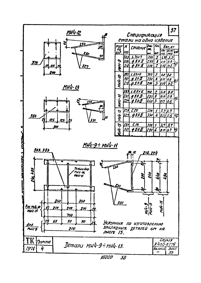 Закладные изделия МИ4-1 - МИ4-53 по серии 3.400-6/76. Страница 09